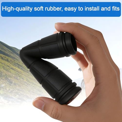 Bicycle Handlebar Grips - Soft Rubber Mushroom Grips, 2 Pairs - Black