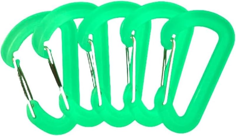 Luminous Compact Carabiner Keychain for Emergency Use - Green