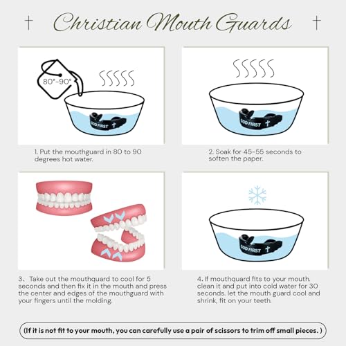 Christian Mouth Guards - 2 Pcs Sports Teeth Protectors - Black & God