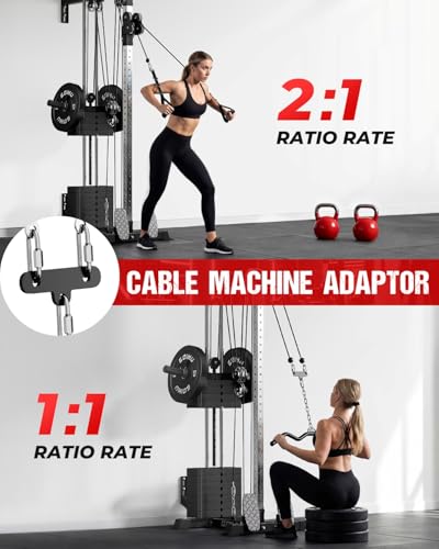 Cable Crossover Machine with Adjustable Pulley System - Dark Black