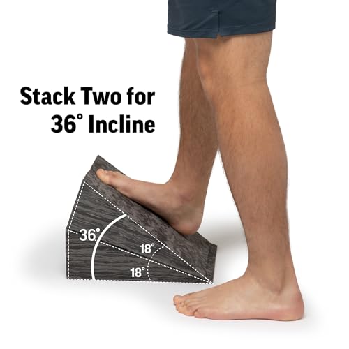 Professional Foam Incline Squat Wedge Pair - 18° Slant Board for Calf Stretching & Rehabilitation