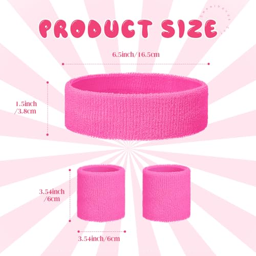Neon Sweatbands Set - 36 Pcs Headbands & Wristbands - Small Multicolor