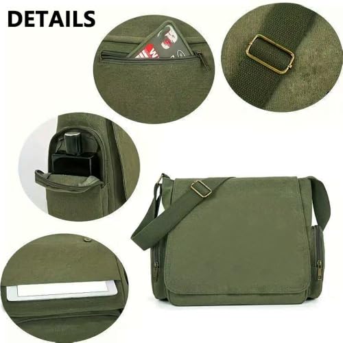 CHICGLOW Raven Pattern Canvas Crossbody Messenger Bag for Women & Men