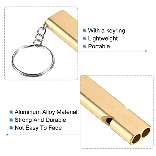Emergency Survival Whistle - Double Tubes - Gold