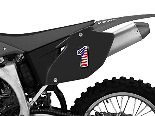 Racing Number 1 Sticker Decal with USA Flag Design - 3.94 x 2.75 Inch