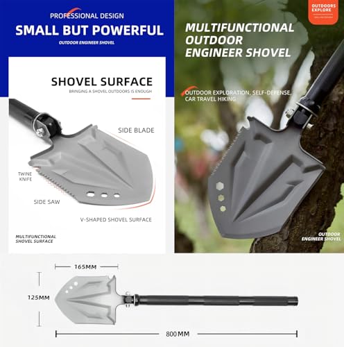 ZODISTORE Multipurpose Folding Camping Shovel & Hatchet Set for Survival