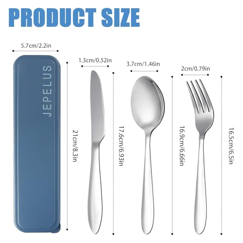 Reusable Stainless Steel Travel Utensil Set with Portable Carrying Case
