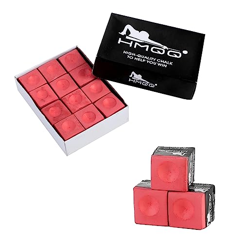 Low-Dust Billiard Cue Chalk - 12-Pack Dark Red