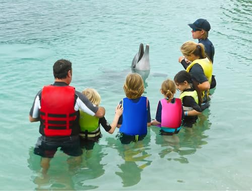 OMYAFL Toddler Swim Vest 4-6y Pink Large Adjustable Neoprene Buoyancy Jacket