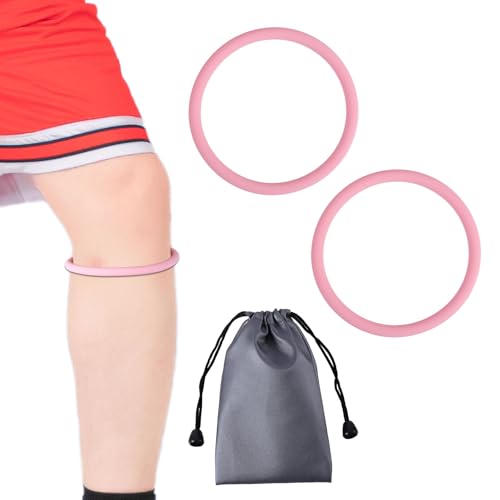 Patellar Tendon Knee Support Strap - Silicone Knee Brace for Sports - Pink