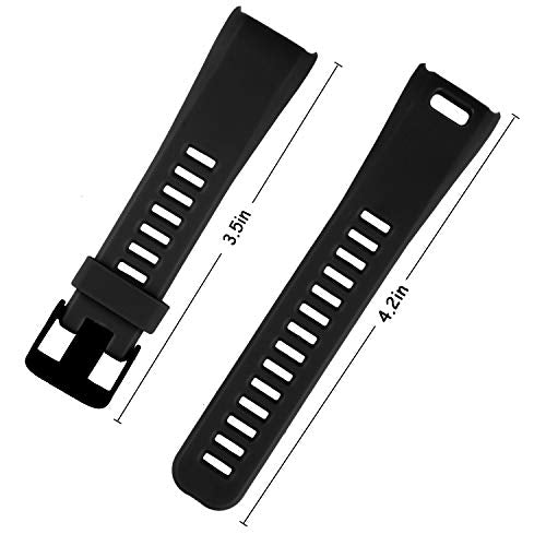 Garmin Vivosmart HR Replacement Strap - Black Silicone with Metal Buckle