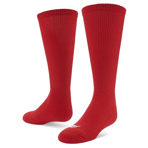 Performance Socks - Over-the-Calf Athletic Socks for Men & Youth - X-Small to Large - Red