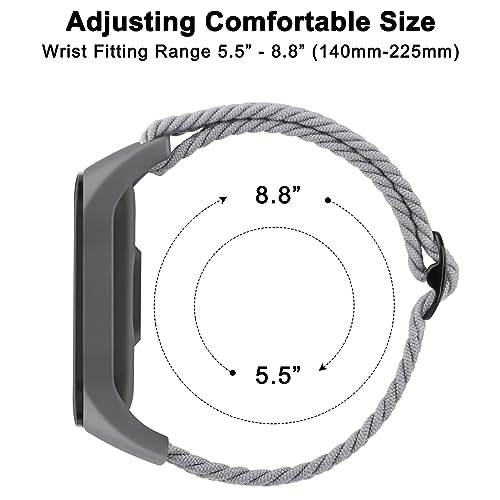 Soft Nylon Sport Strap for Amazfit Band 5 - 2 Pack Black+Gray