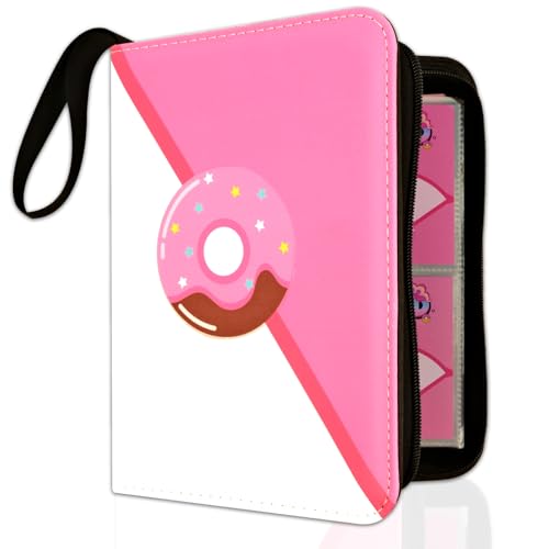 Pink Card Binder for Girls - 4 Pocket Card Holder, Zipper, 400 Cards