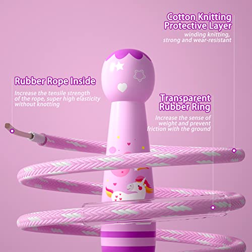Adjustable Cotton Jump Rope for Kids - Unicorn Design