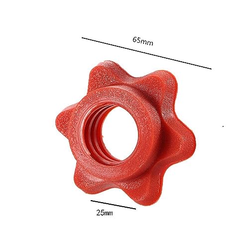 Standard Barbell Spin-Lock Collars - 4 Pcs Anti-Slip Plastic Hex Nut for Weight Lifting