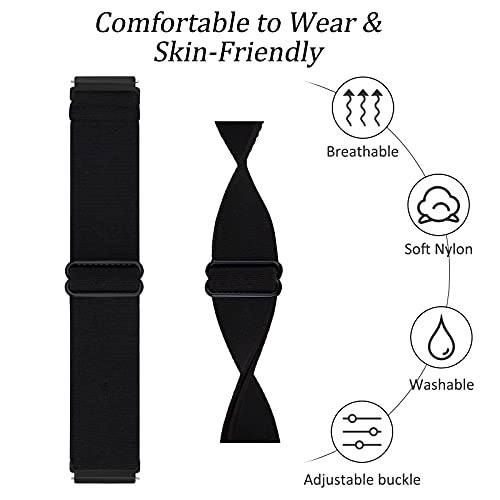 Adjustable Nylon Sport Wristbands - 2 Pack for Fitbit Versa - Black & Leopard