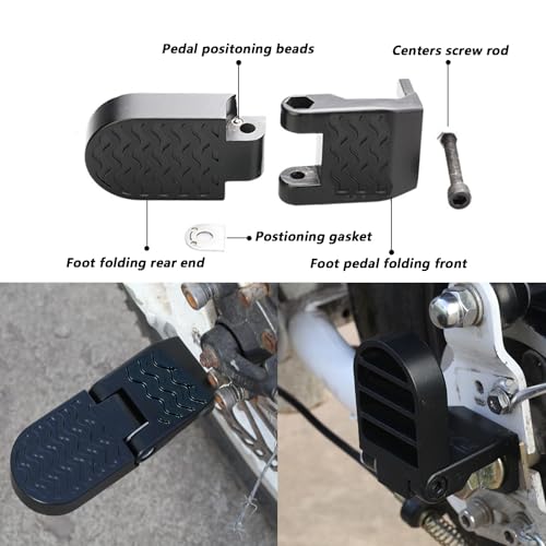 LOOEEL 10mm U‑Slot Folding Bicycle Pedals for Rear Seat Footrest