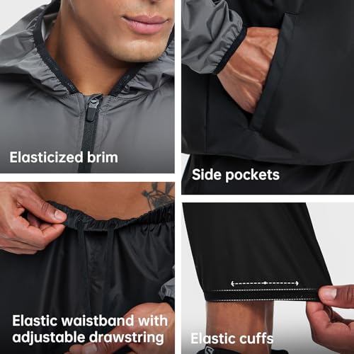 Sauna Suit for Men - Weight Loss Sweat Jacket & Pants - Gray XX-Large