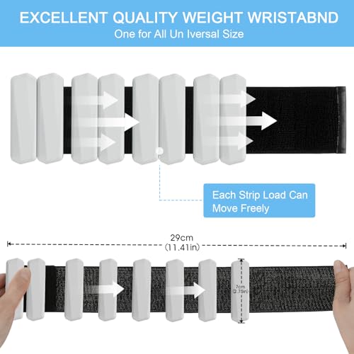 Teikugv Grey Adjustable Wrist & Ankle Weights Set for Women & Men, 2lb