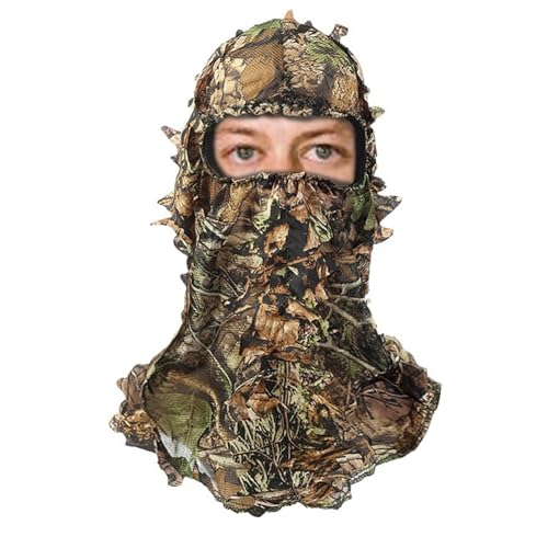 Camo Hunting Face Mask - 3D Leafy Tactical Balaclava