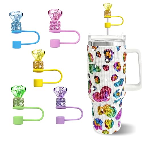 Diamond Straw Cover Set - Rhinestone Topper for Tumblers, Color C