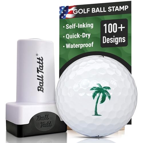 Ball Tatt Palm Tree Golf Ball Stamp - Self-Inking Waterproof Marker for Golfing, Quick-Dry & Reusable