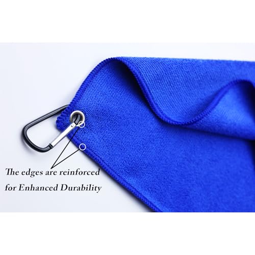 Beelvtifl 16x16in Fishing Towel 3-Pack with Carabiner Clip - Microfiber Quick-Dry, Grey/Blue/Black