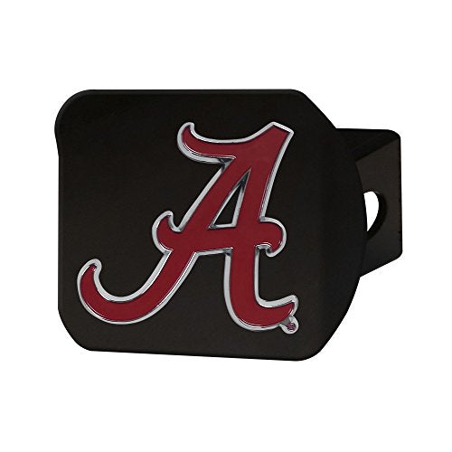 NCAA Alabama Crimson Tide Black Metal Hitch Cover - 3D Logo