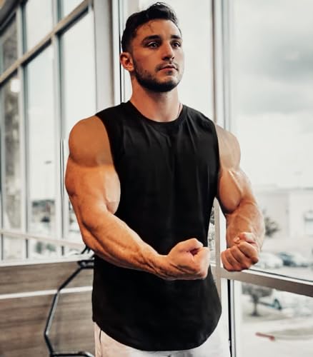 Men’s Quick Dry Tank Top - Sleeveless Gym Workout Shirt - Grey, X-Large