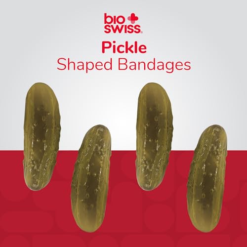 Pickle-Shaped Adhesive Bandages - Latex Free, 24 Count