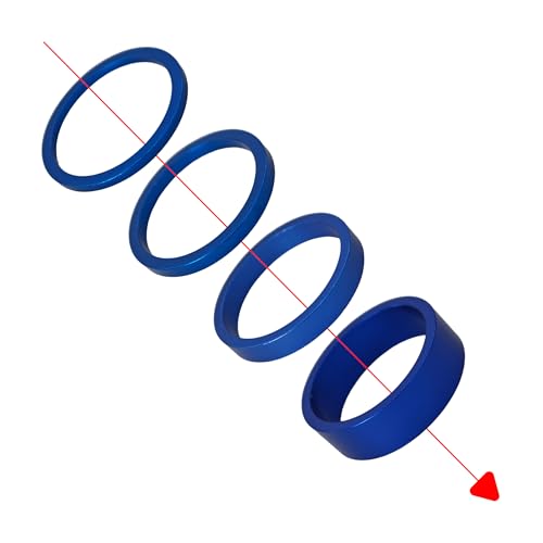 Aluminum Alloy Bicycle Headset Spacers - 8PCS Adjustable Blue