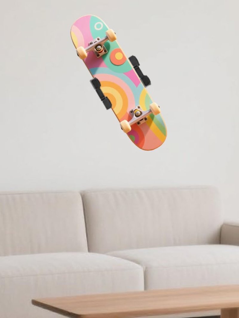 HJJWNDDNG Skateboard Wall Mount 360° Rotating Skateboard Decks Wall Mount, Extending and Floating Display Skateboard Wall Holder Grab, Fit for Any Skateboarder Horizontal Any Angle (1Pcs)