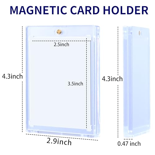 QTYORD 5 Pack 130PT Magnetic Card Holders for Trading Cards - One-Touch Baseball, Football, TCG, MTG Card Cases