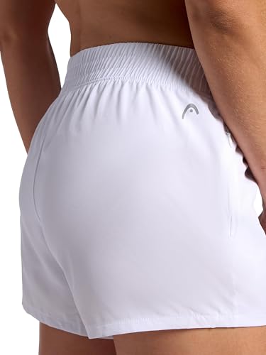 HEAD Rally Woven Short - Women’s, 4” Inseam, Mid-Rit, Small Stark White