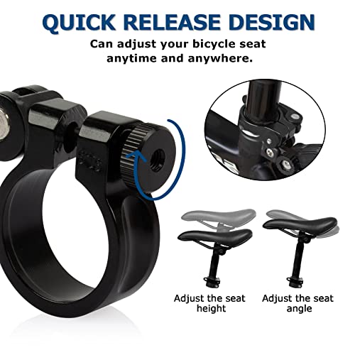 Quick Release Bike Seat Post Clamp - 34.9mm - Black