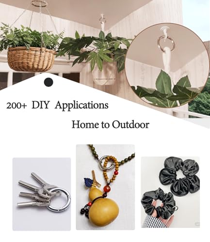 12Pcs Metal Spring O Rings Carabiner Clips - 1 Inch & 0.75 Inch