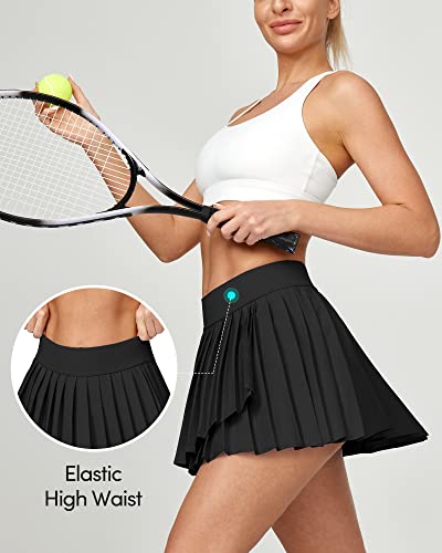 High Waisted Pleated Tennis Skirt with Pockets for Women