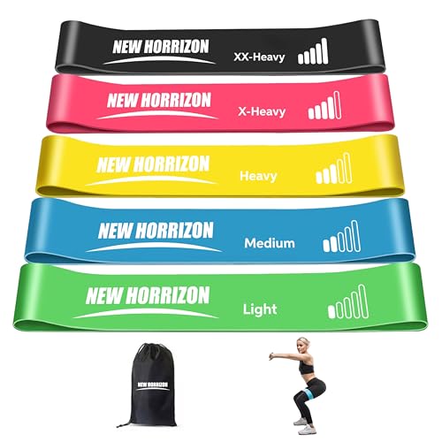 5-Piece Resistance Loop Exercise Band Set for Strength Training & Pull Ups