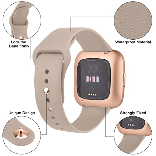 Soft Silicone Sport Watch Band for Versa 2 and Versa Lite - Milk Tea