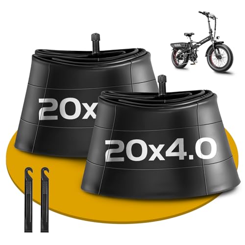 Gesinikad 2 Pack 20 x 4.0 Fat Tire Bike Tubes Schrader Valve