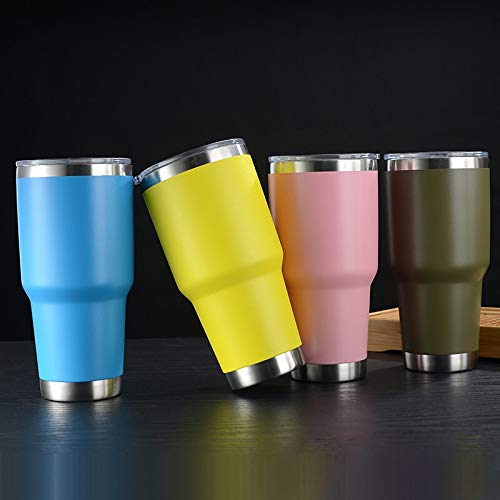 30 oz Stainless Steel Tumbler - Double Wall Insulated Travel Mug with Lid - Yellow
