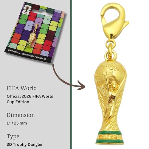 FIFA World Cup 2026 3D Trophy Dangler - Premium Zinc Alloy Keychain