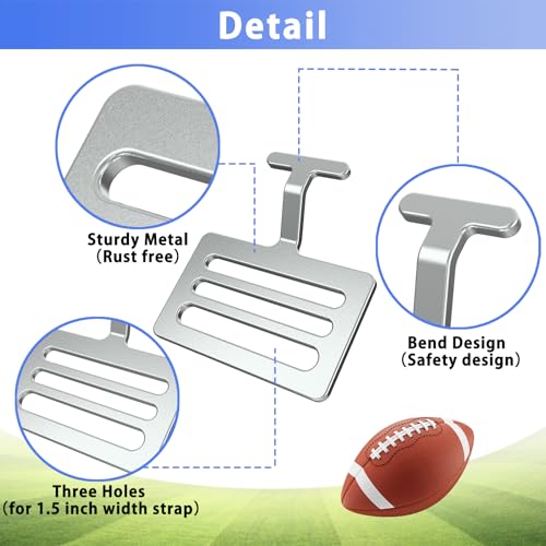 12 Pcs 1.5 Inch Silver Football Shoulder Pad T Hooks for Protective Gear