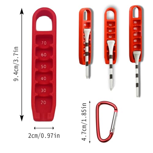 Golf Tee Elevator and Height Adjuster - 20-70mm Precision - Red