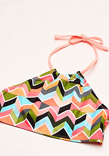 Kanu Surf Girls Mahina UPF 50+ Beach Sport Halter Bikini 2-Piece Swimsuit Ruby Multi Chevron