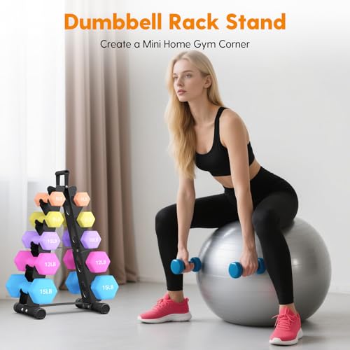 5-Tier Dumbbell Rack Stand - A-Frame Design, Black