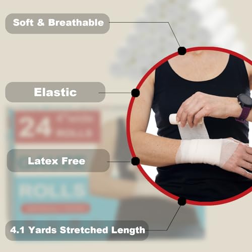 32 Pack Premium Quality Gauze Rolls - 4" x 4.1 Yards, Latex-Free