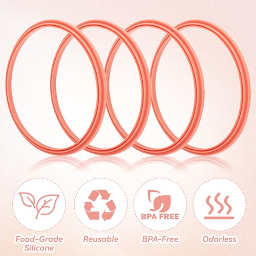 Rubber Gasket Replacement Seals for Owala 40oz Tumbler - Grapefruit