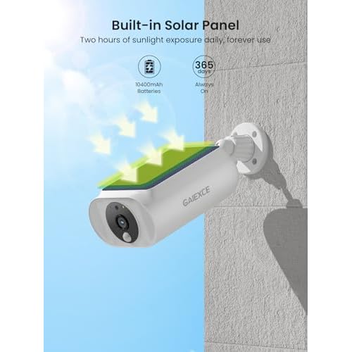 Wireless Security Camera Outdoor, 2K All-on One, AI/PIR Motion Detection, Continuous Power, 2.4/5 GHz WiFi, SD/Cloud Storage, 2-Way Audio, Work with Alexa, Mobile App & HomeBase